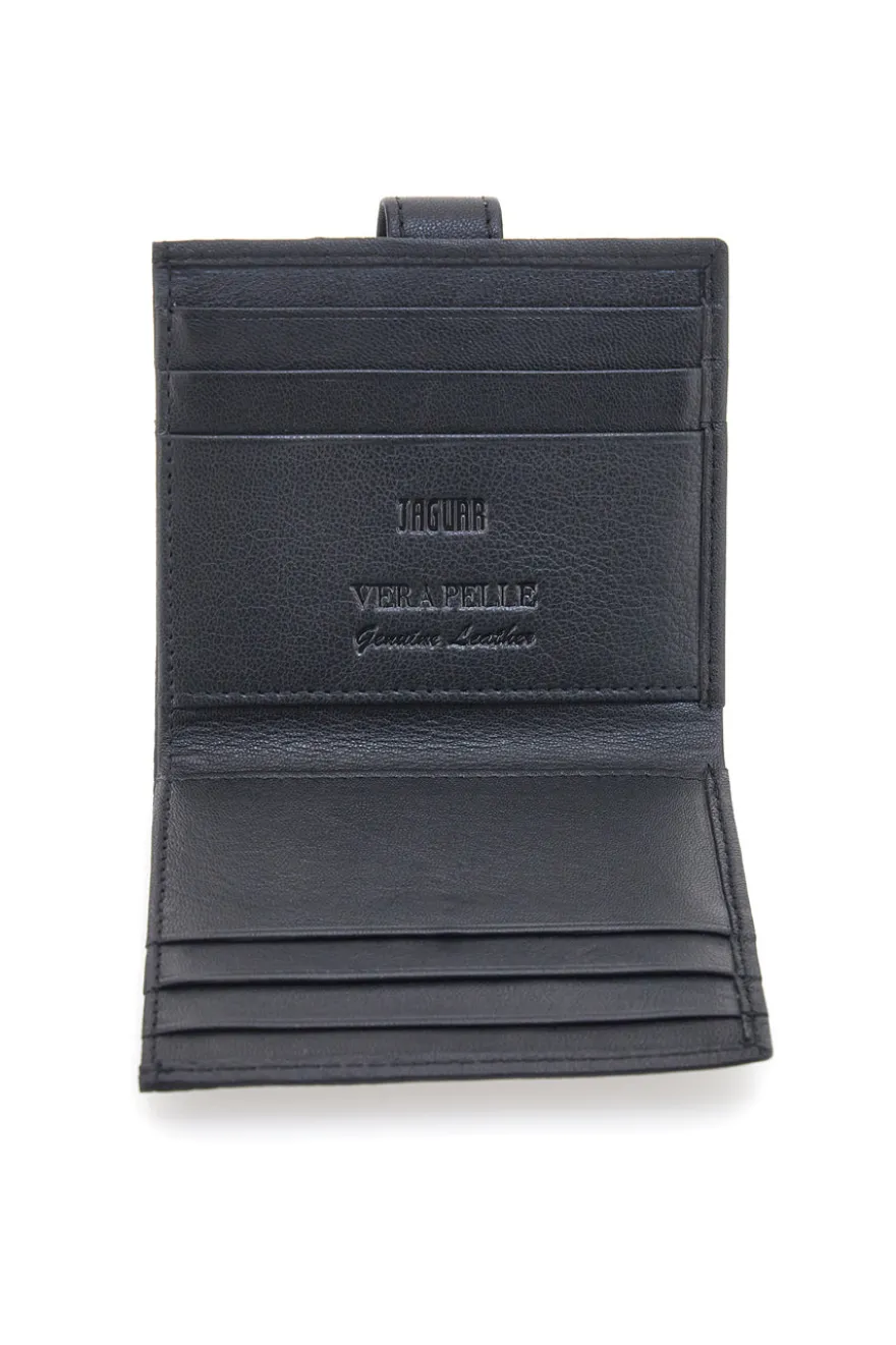 Portafoglio Nero con Clip in Vera Pelle JAGUAR PF873-98