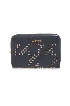 Portafoglio Nero Con Dettagli Oro Lancetti Norvil 508-84