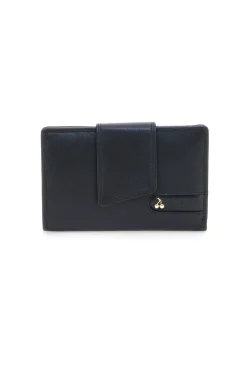 Portafoglio nero con zip portamonete in vera pelle Naj-Oleari 2036/RW3