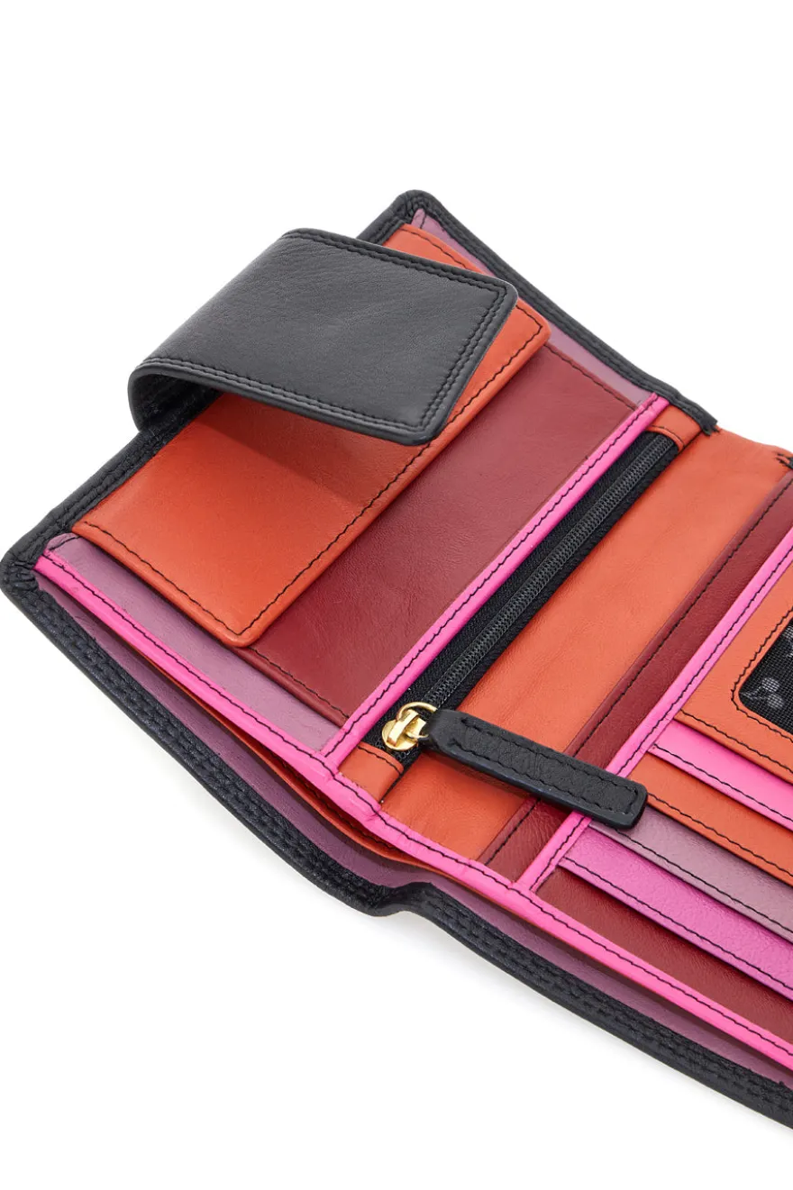 Portafoglio nero con zip portamonete in vera pelle Naj-Oleari 2036/RW3