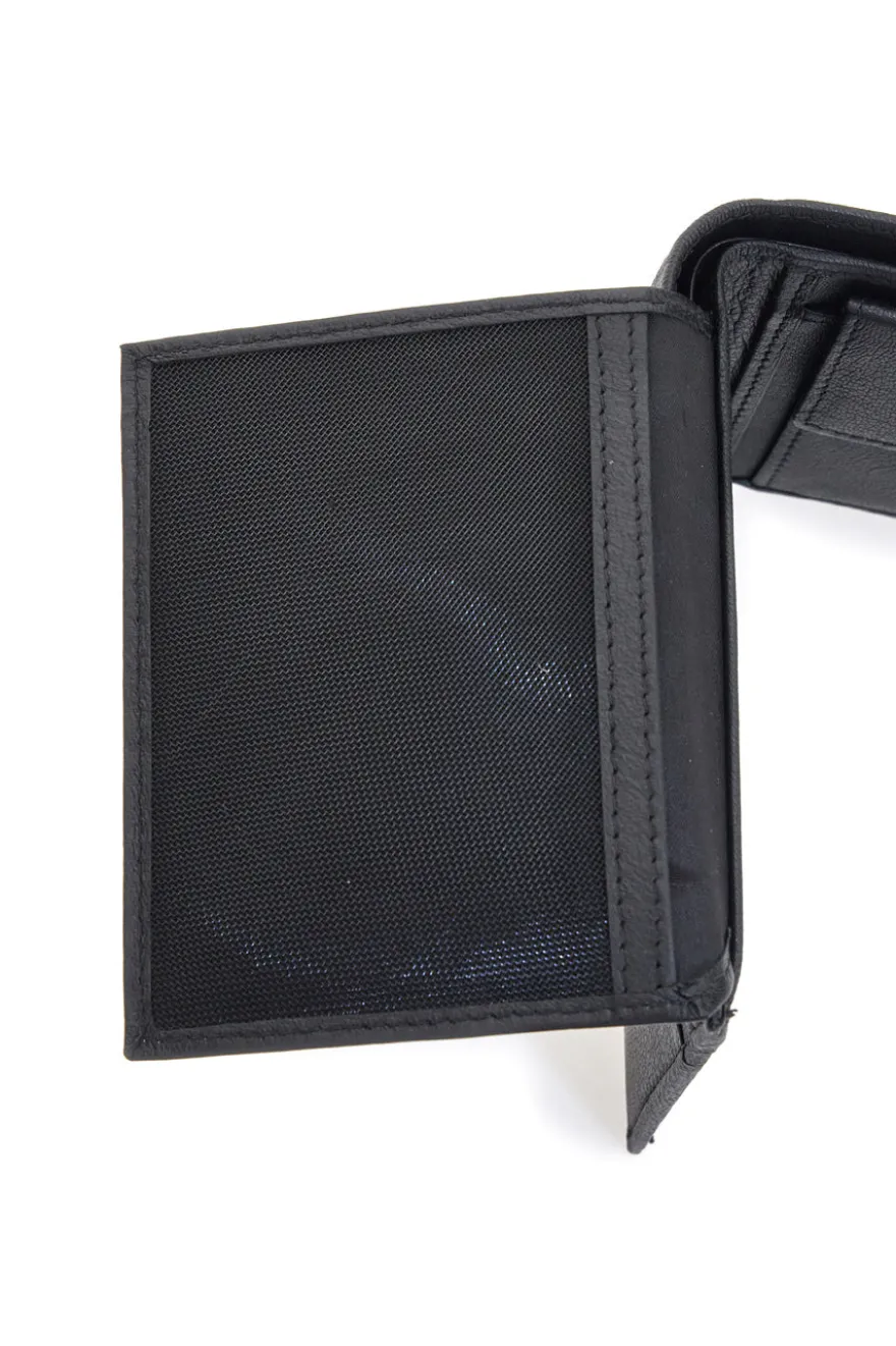 Portafoglio Nero in Vera Pelle con Portamonete JAGUAR PF869-1