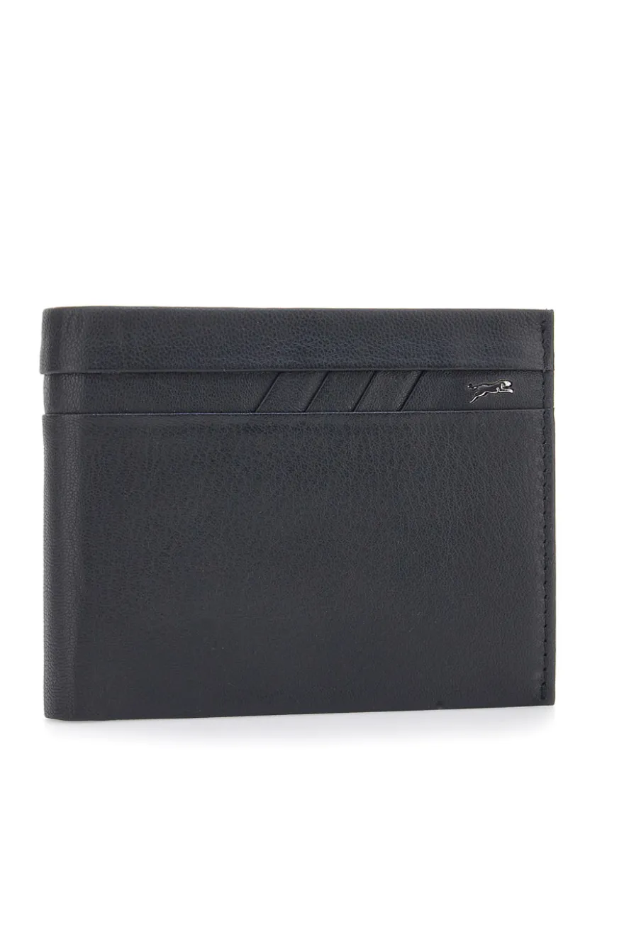 Portafoglio Nero in Vera Pelle con Portamonete JAGUAR PF869-1