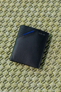 Portafoglio nero in vera pelle con porta carte Navigare PF881-94
