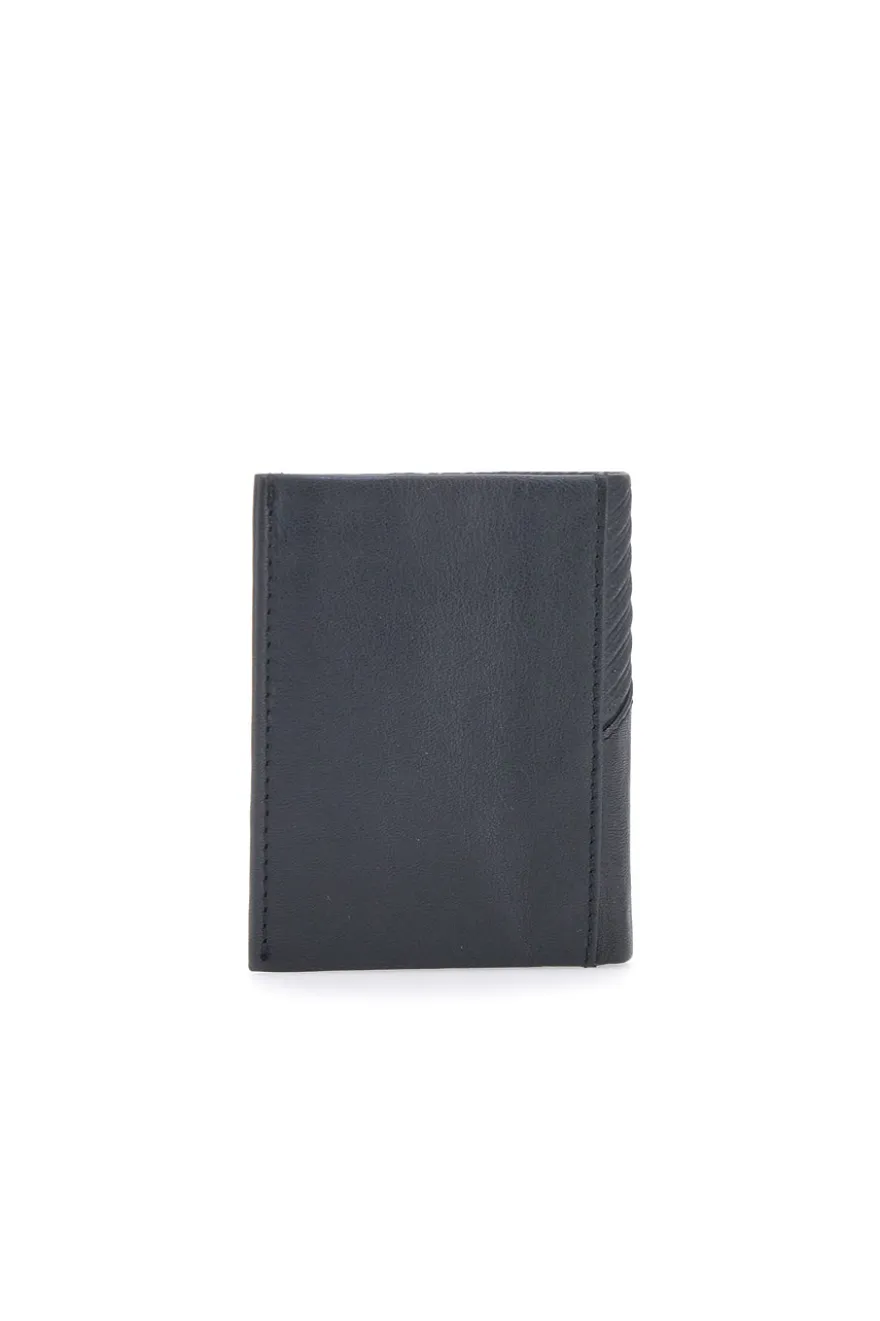 Portafoglio nero in vera pelle con porta carte Navigare PF881-94