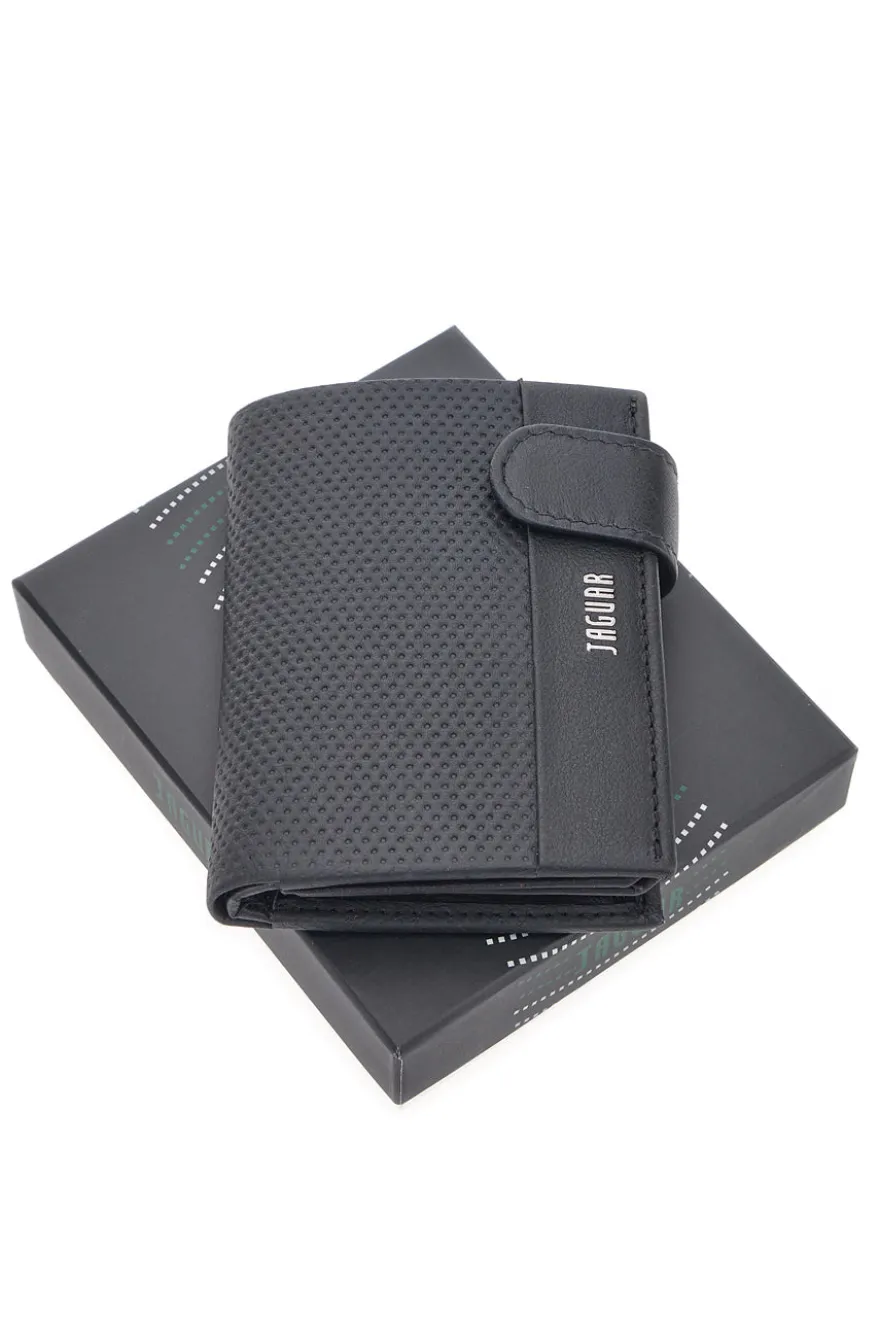 Portafoglio Rettangolare Nero Compatto con Multiscomparto JAGUAR PF873-86