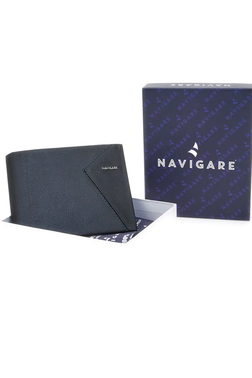 Portafoglio Slim Nero In vera pelle Navigare PF828