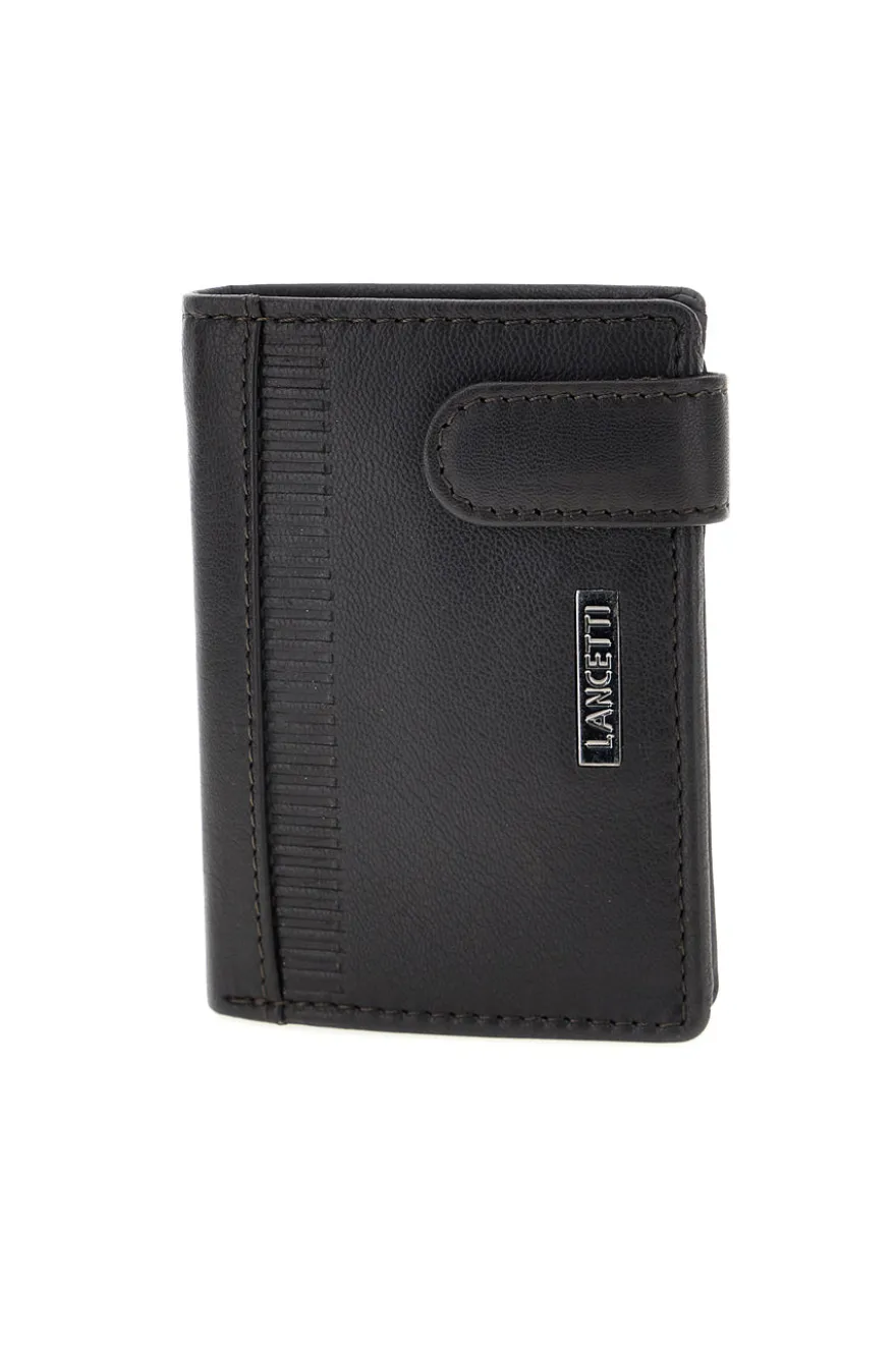 Portafoglio Verticale Nero in Pelle con Protezione RFID Lancetti LL26S-766-82