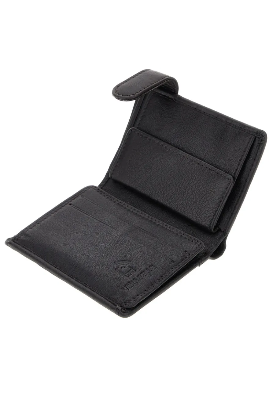 Portafoglio Verticale Nero in Pelle con Protezione RFID Lancetti LL26S-766-82