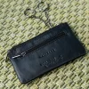 Portamonete nero in vera pelle con doppia zip Navigare PF881-16