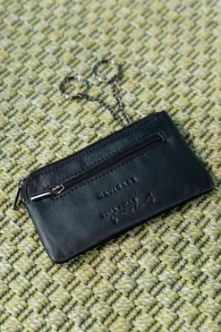 Portamonete nero in vera pelle con doppia zip Navigare PF881-16