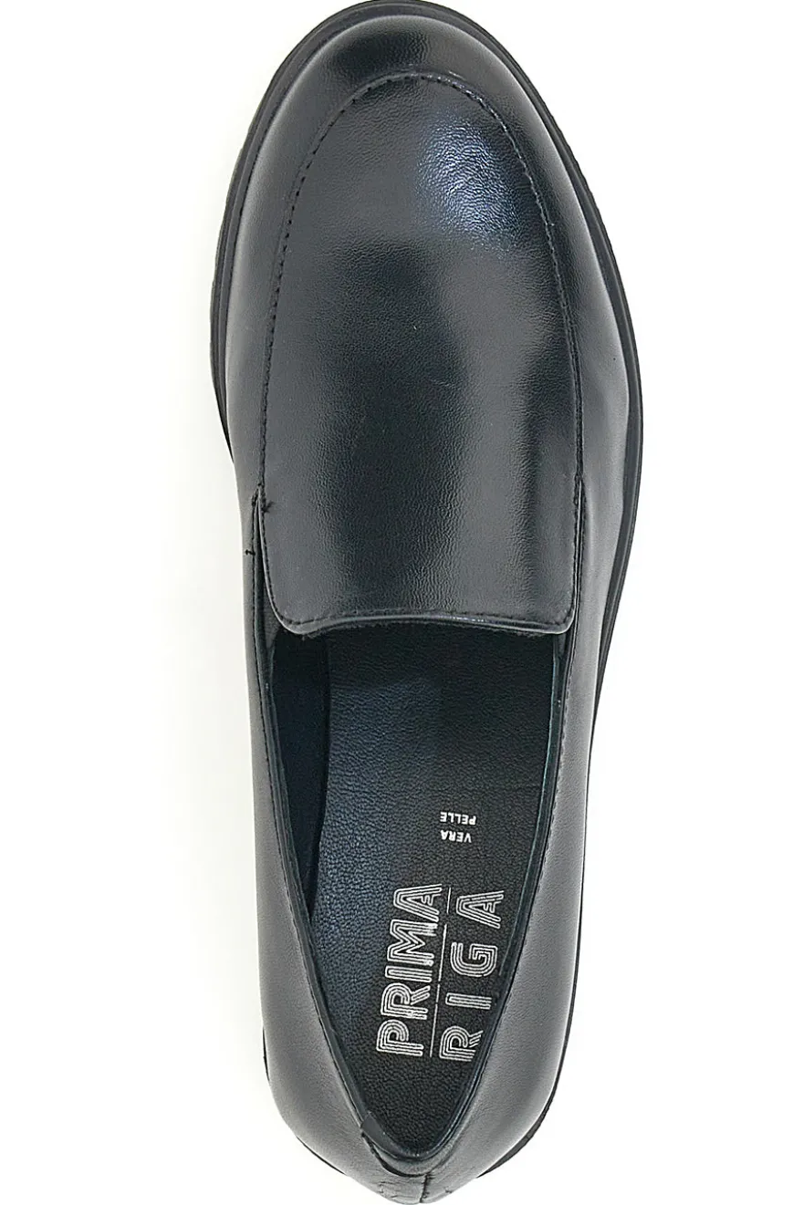 Prima Riga 701 Mokassins aus schwarzem Leder