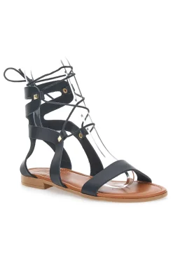 Prima Riga 402 Schnürsandalen Schwarz
