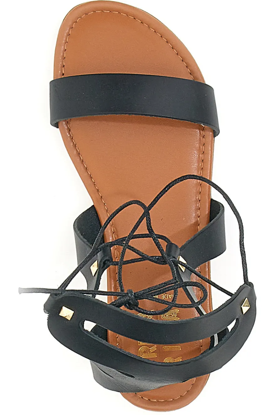 Prima Riga 402 Schnürsandalen Schwarz