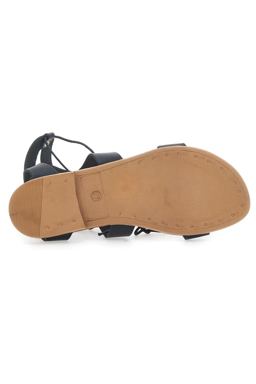 Prima Riga 402 Schnürsandalen Schwarz