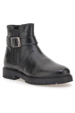 Prima Riga A04GAUDI Schwarze Stiefeletten mit seitlicher Schnalle