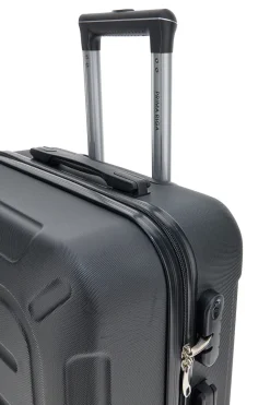 Prima Riga PR161/M Mittlerer schwarzer Hartschalen-Trolley mit Schwenkrädern