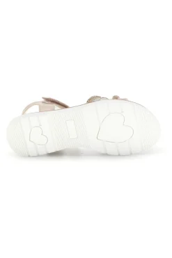 Puderfarbene Sandalen mit hellem Band und Riemen Thank you girl 15101
