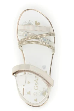 Puderfarbene Sandalen mit hellem Band und Riemen Thank you girl 15101