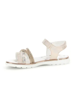 Puderfarbene Sandalen mit hellem Band und Riemen Thank you girl 15101