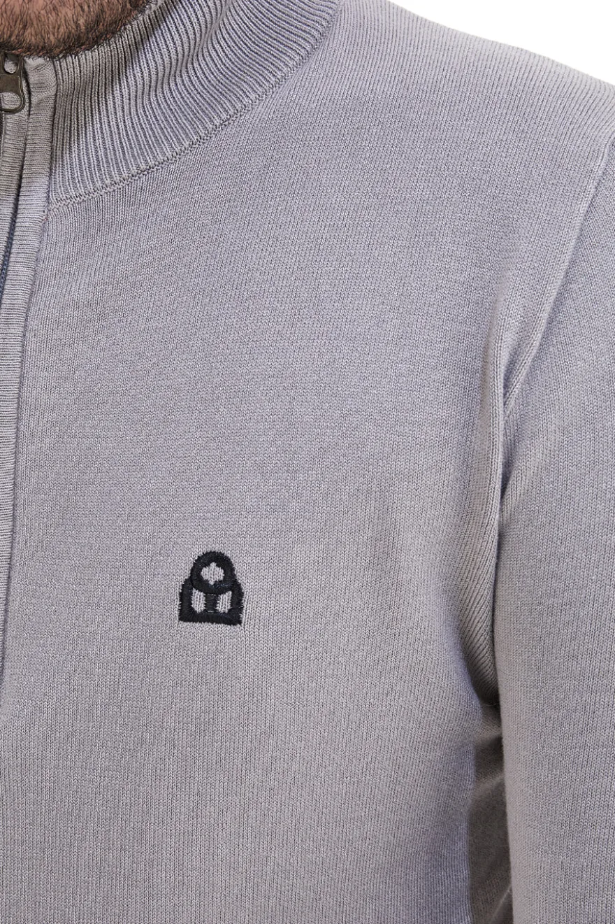 Pullover grigio con mezza cerniera BOARDMAN NBY8017