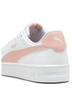 Puma – Court Lally JR – Weiße und rosa Schnürsneaker