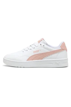 Puma – Court Lally JR – Weiße und rosa Schnürsneaker