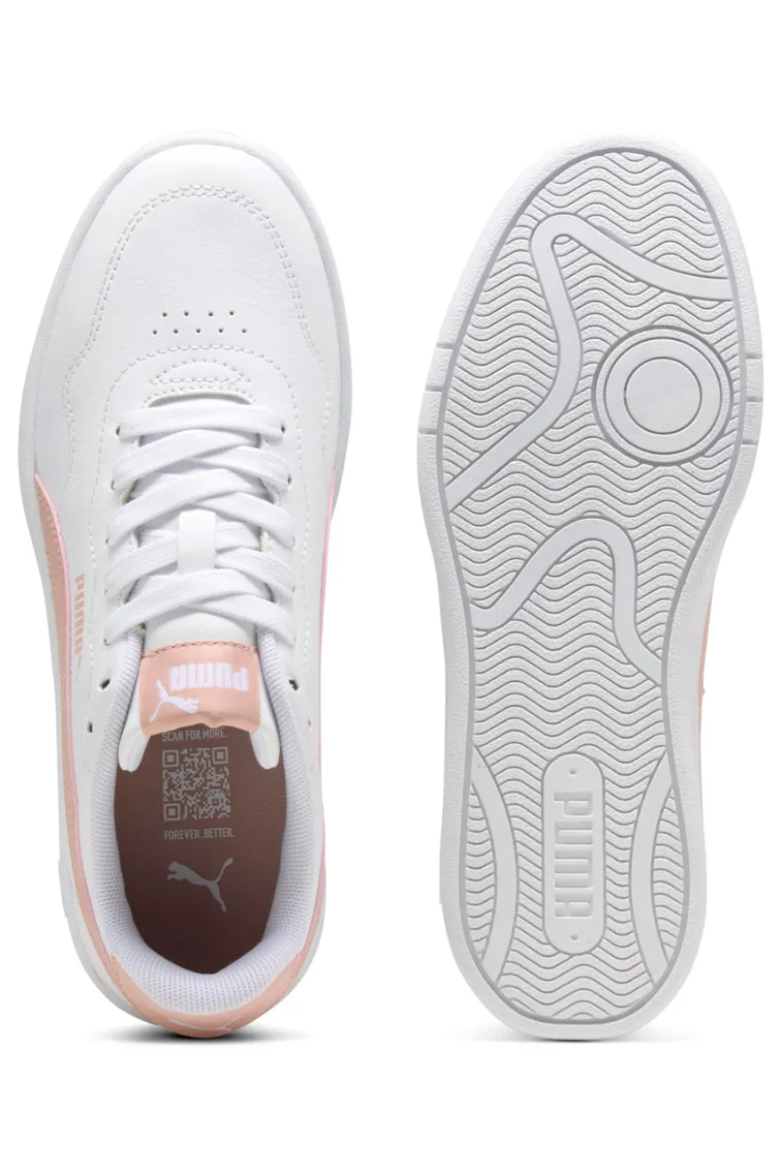 Puma – Court Lally JR – Weiße und rosa Schnürsneaker