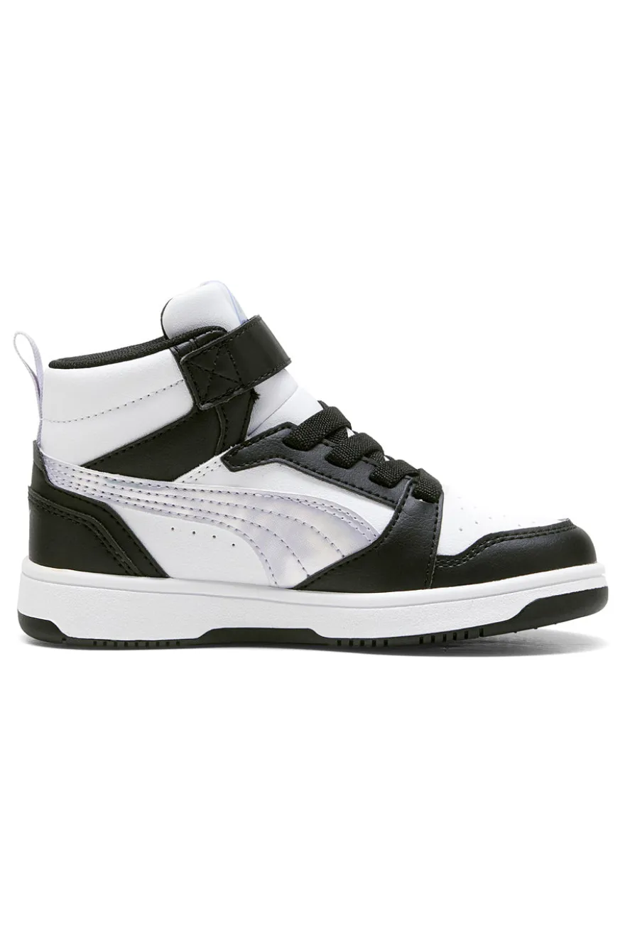 Puma – Rebound V6 Mid Space Belle AC+PS – Hohe Sneakers in Schwarz und Weiß