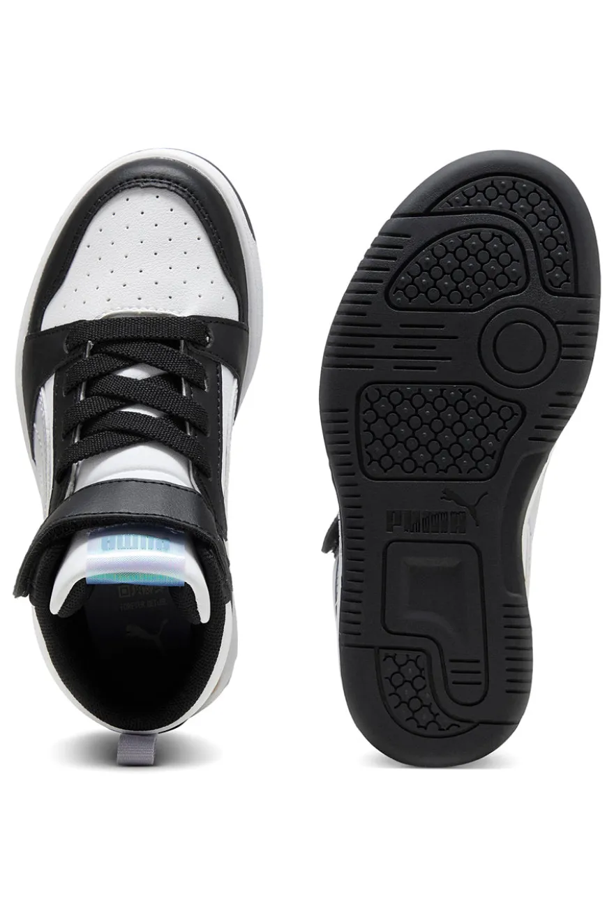Puma – Rebound V6 Mid Space Belle AC+PS – Hohe Sneakers in Schwarz und Weiß