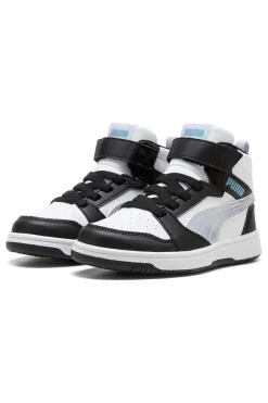 Puma – Rebound V6 Mid Space Belle AC+PS – Hohe Sneakers in Schwarz und Weiß