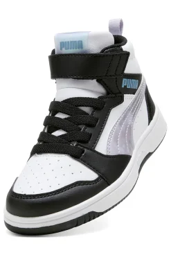 Puma – Rebound V6 Mid Space Belle AC+PS – Hohe Sneakers in Schwarz und Weiß