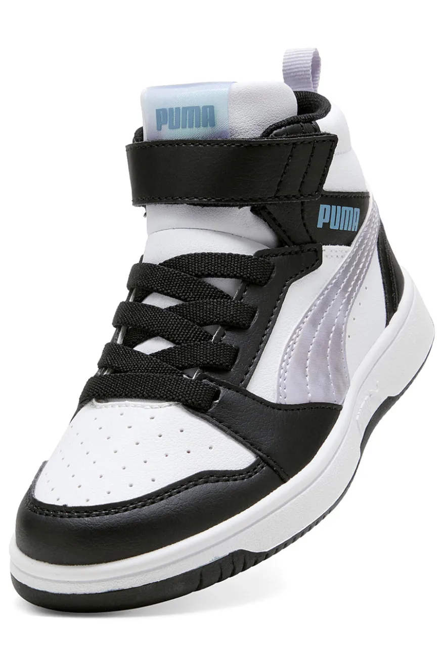 Puma – Rebound V6 Mid Space Belle AC+PS – Hohe Sneakers in Schwarz und Weiß