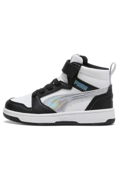Puma – Rebound V6 Mid Space Belle AC+PS – Hohe Sneakers in Schwarz und Weiß
