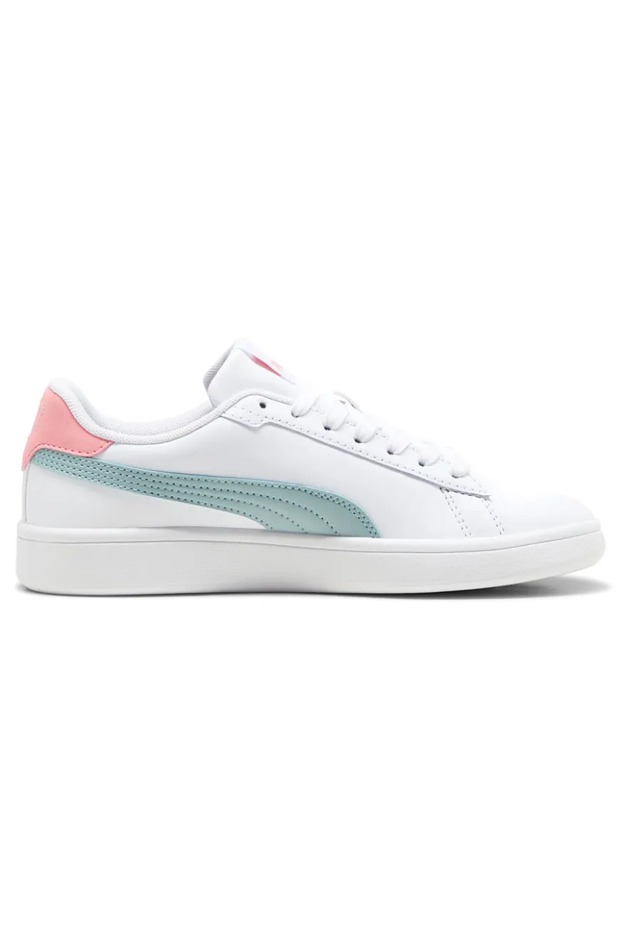 Puma – Smash 3.0 L Jr – Weiße und blaue Turnschuhe