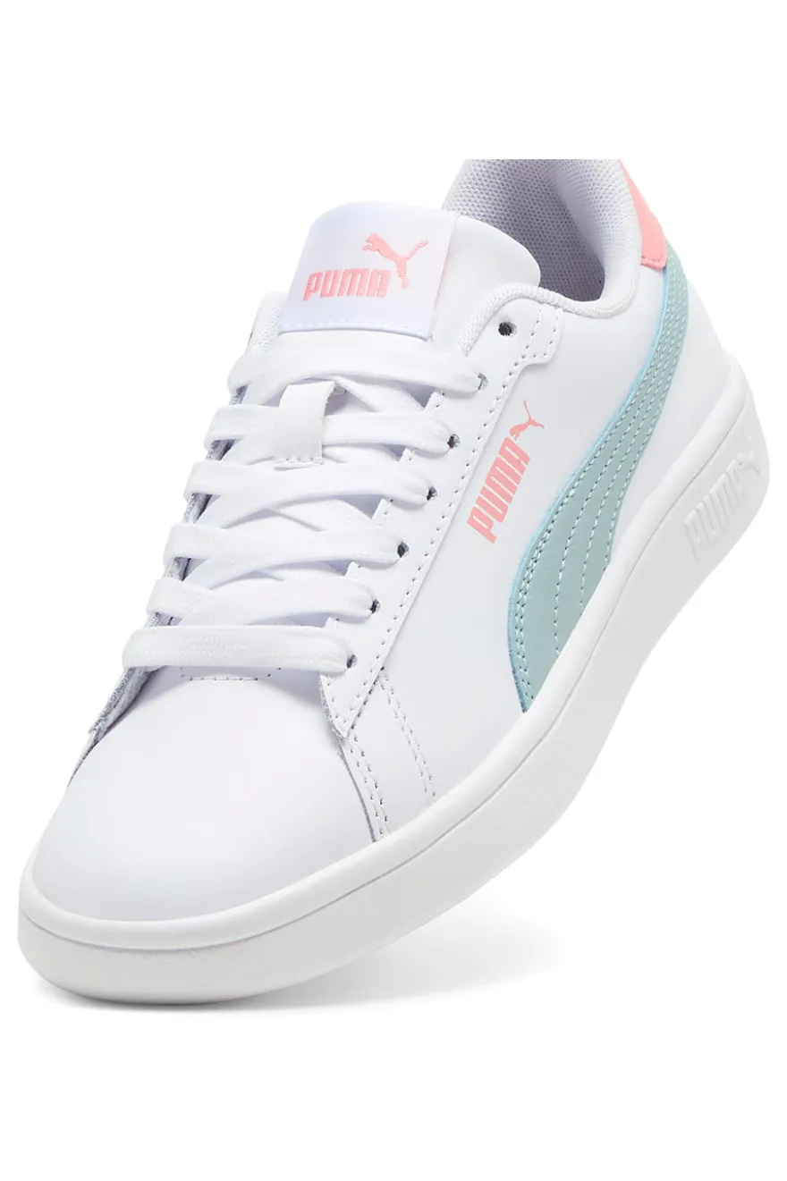 Puma – Smash 3.0 L Jr – Weiße und blaue Turnschuhe