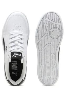 Puma Court Classic Clean Jr. Weiße Sneaker mit schwarzen Details