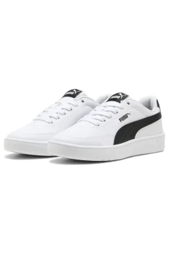 Puma Court Classic Clean Jr. Weiße Sneaker mit schwarzen Details