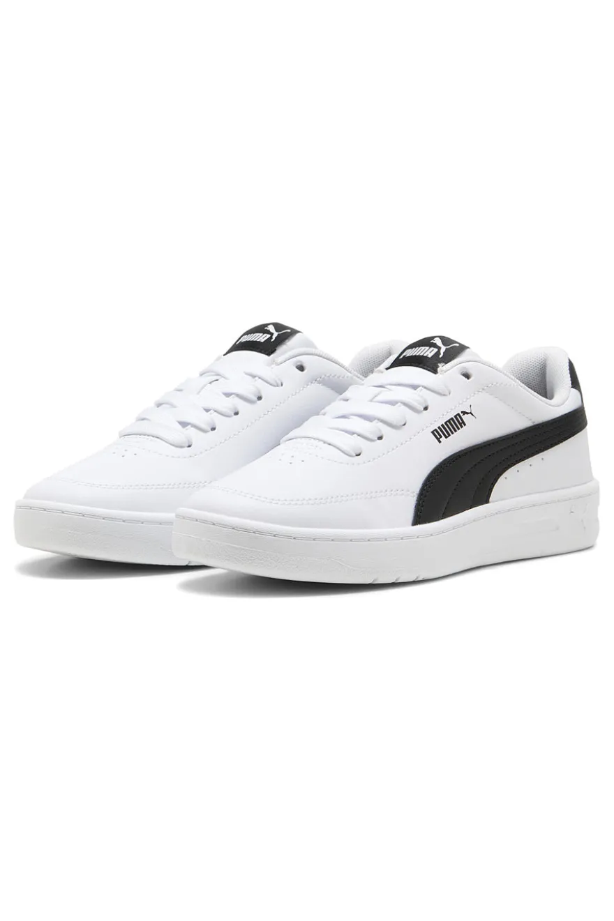 Puma Court Classic Clean Jr. Weiße Sneaker mit schwarzen Details