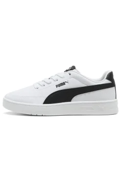 Puma Court Classic Clean Jr. Weiße Sneaker mit schwarzen Details