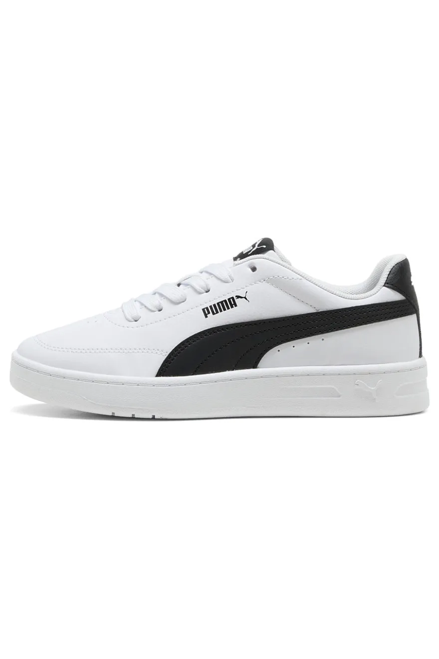 Puma Court Classic Clean Jr. Weiße Sneaker mit schwarzen Details