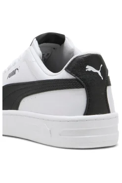 Puma Court Classic Clean Jr. Weiße Sneaker mit schwarzen Details