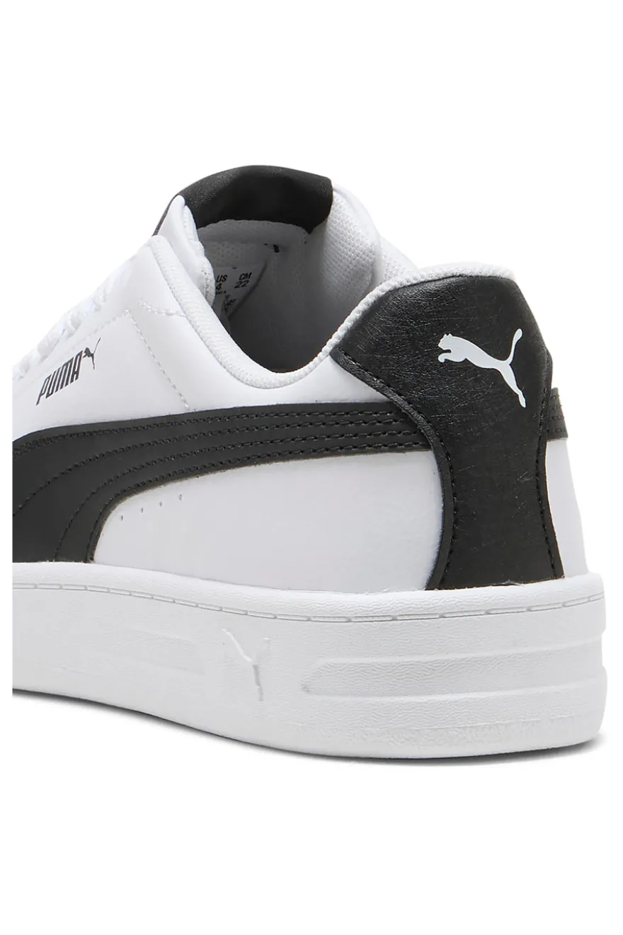 Puma Court Classic Clean Jr. Weiße Sneaker mit schwarzen Details