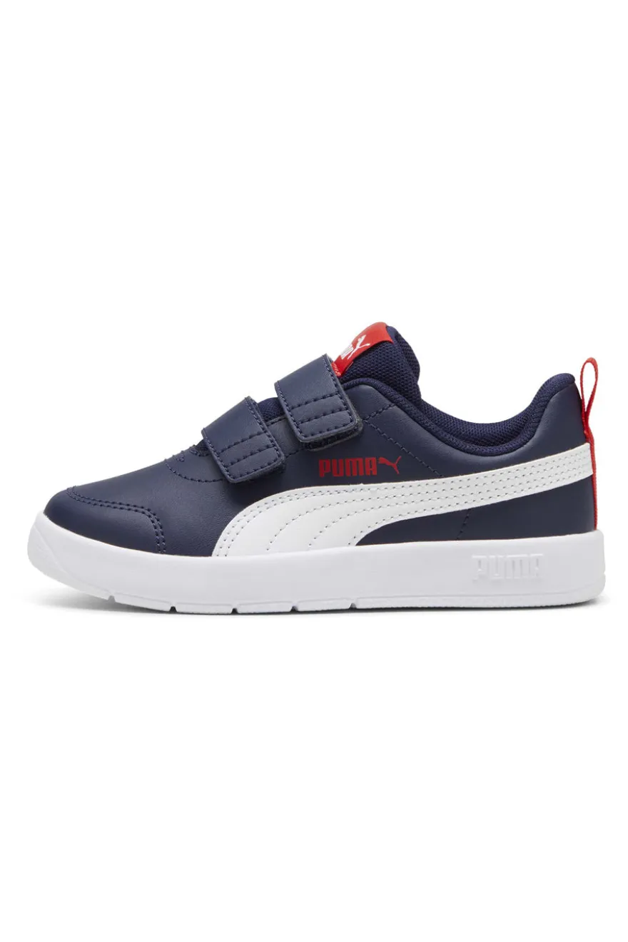 Puma Courtflex V3 V PS Blau und Weiß Turnschuhe