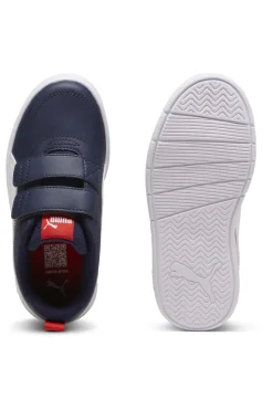 Puma Courtflex V3 V PS Blau und Weiß Turnschuhe