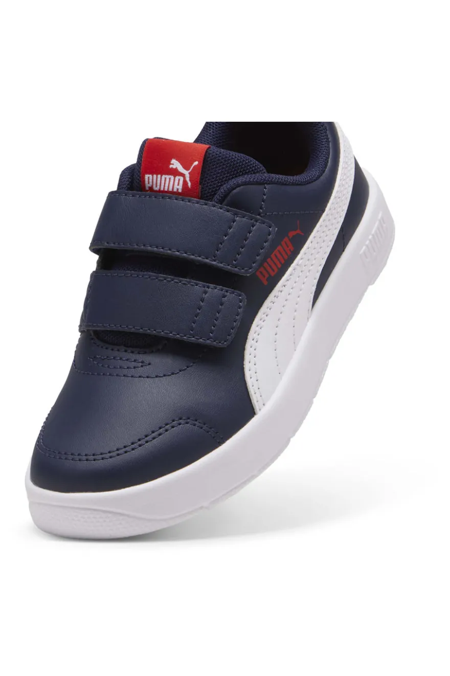 Puma Courtflex V3 V PS Blau und Weiß Turnschuhe