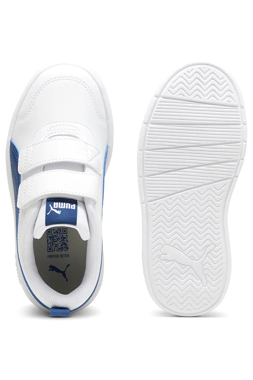Puma Courtflex V3 V PS Sneaker in Weiß und Blau
