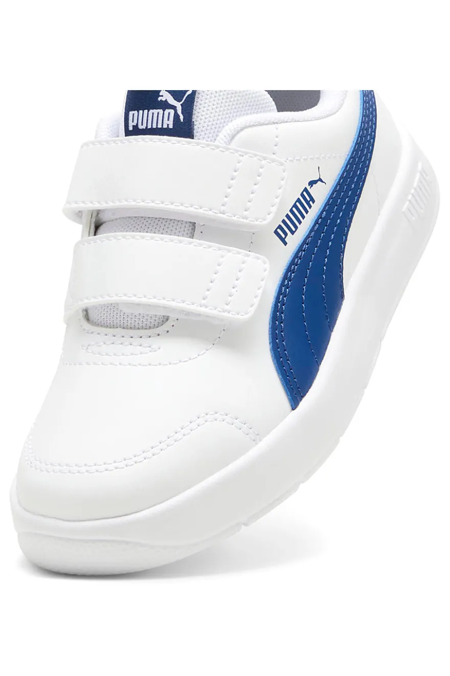 Puma Courtflex V3 V PS Sneaker in Weiß und Blau