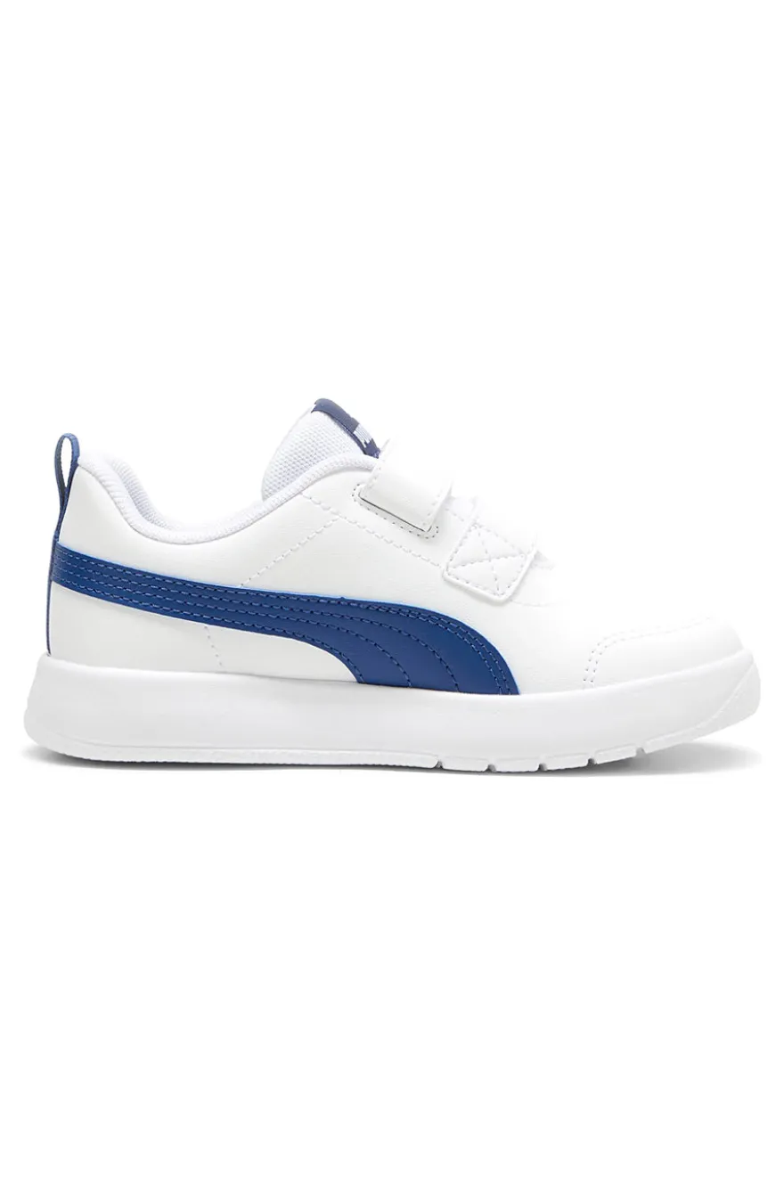 Puma Courtflex V3 V PS Sneaker in Weiß und Blau