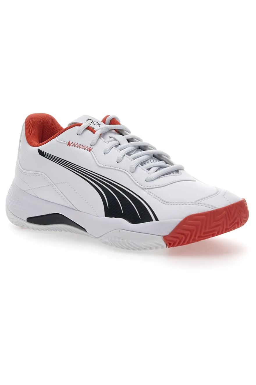 Puma Nova Smash Herren-Padelschuhe in Weiß und Rot