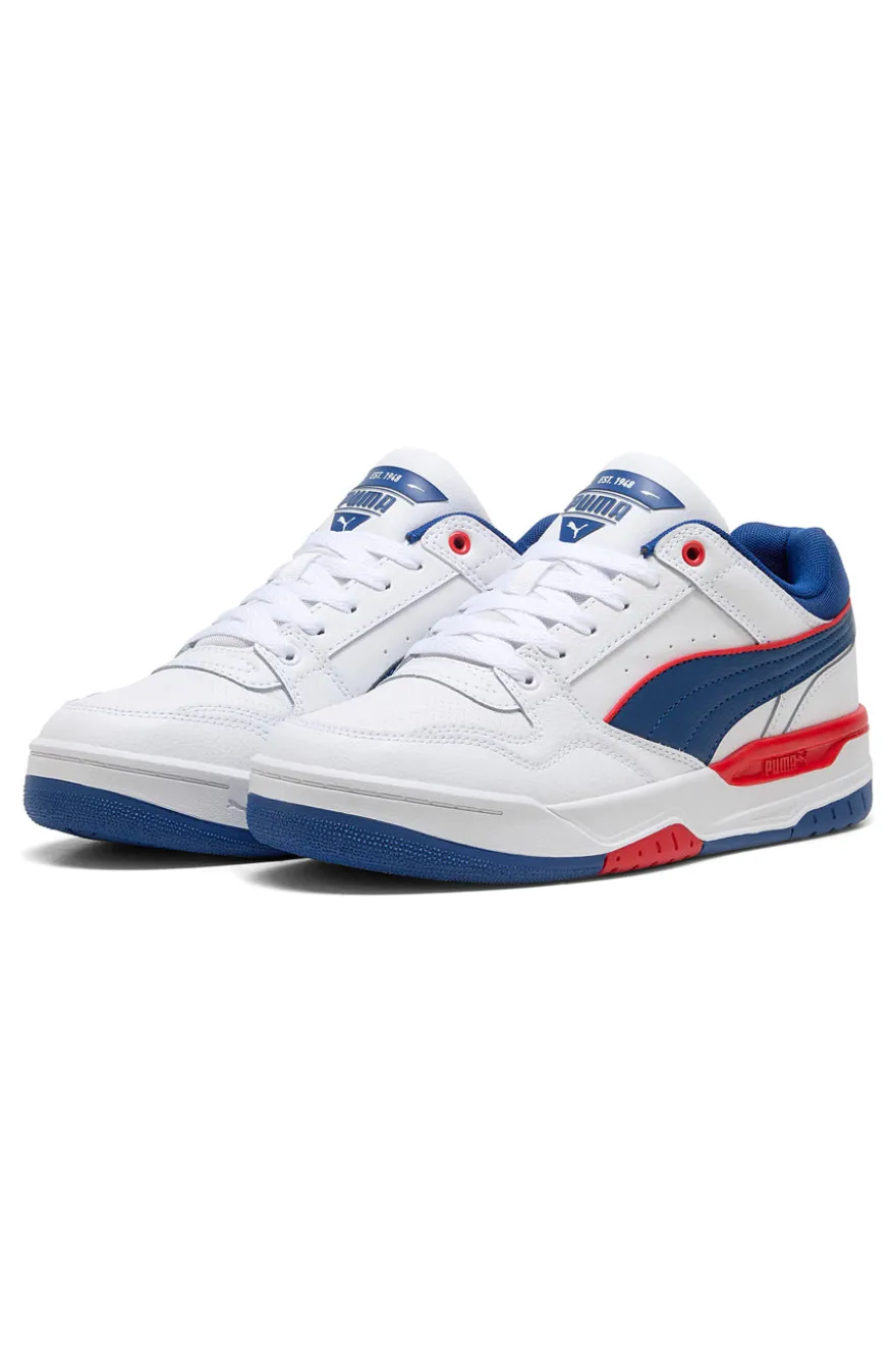 Puma Rebound Retro-Sneaker in Weiß und Blau